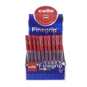 CELLO FINEGRIP BALL PEN 0.7MM DISPLAY OF 50PC RED